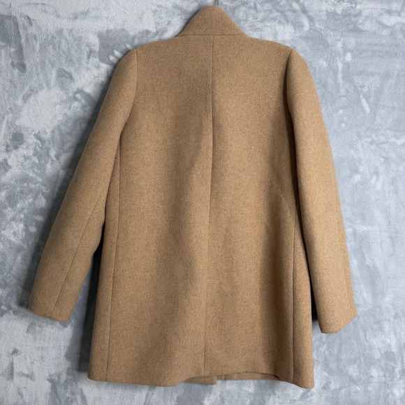 J. Crew Factory City Coat Womens 6 Mushroom Tan Wool Blend Preppy Classic Basic - Picture 3 of 9